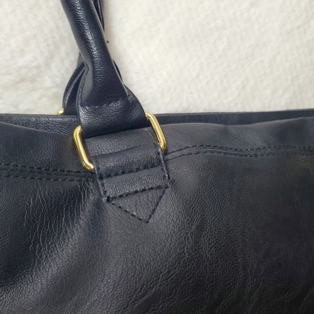 Christian Siriano RockerTote Shoulder Bag - Faux Leather & Gold Studs Accents - Picture 9 of 15